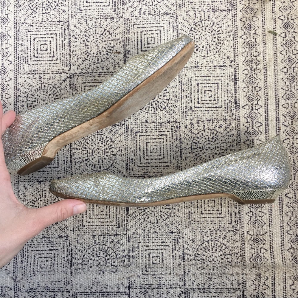 Jimmy Choo silver sparkle flats. - Picture 2 of 6